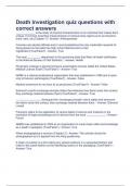 Death Investigation quiz questions with correct answers