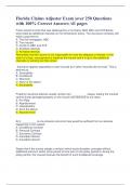 Florida Claims Adjuster Exam &vert;over 250 Questions with 100&percnt; Correct Answers &sol;41 pages