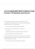 ATI LEADERSHIP PROCTORED EXAM Version 5 |70 Questions and Answers.