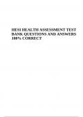HESI HEALTH ASSESSMENT TEST BANK | QUESTIONS WITH ANSWERS | 100% CORRECT