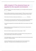 AEA chapter 6 The physical laws as applied to the aquatic enviroment  &vert; Question with 100 &percnt; correct answers &vert; Verified