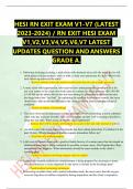 HESI RN EXIT EXAM V1-V7 (LATEST 2023-2024) / RN EXIT HESI EXAM V1,V2,V3,V4,V5,V6,V7 LATEST UPDATES QUESTION AND ANSWERS GRADE A. 