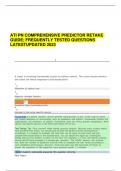  ATI PN COMPREHENSIVE PREDICTOR RETAKE GUIDE; FREQUENTLY TESTED QUESTIONS LATEST UPDATED 2023