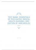 Varcarolis Essentials of Psychiatric Mental Health Nursing 5th Edition Fosbre Test Bank