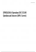 EPME4210AA Operations EOC: Exam Questions With Answers | 100% Correct
