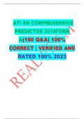 ATI RN COMPREHENSIVE PREDICTOR 2019 FORM A(180 Q&A) 100% CORRECT | VERIFIED AND RATED 100% 2023
