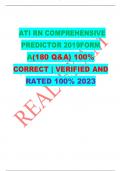 ATI RN COMPREHENSIVE PREDICTOR 2019 FORM A&lpar;180 Q&A&rpar; 100&percnt; CORRECT &vert; VERIFIED AND RATED 100&percnt; 2023