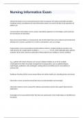 Nursing Informatics Exam 2023 with 100&percnt; complete solutions