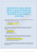 HESI MENTAL HEALTH 2023 MENTAL HEALTH HESI EXIT TEST BANK REAL EXAM 250+ QUESTIONS AND CORRECT ANSWERS