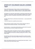 STATE OF COLORADO SALES LICENSE TEST&vert;UPDATED&VERIFIED&vert;100&percnt; SOLVED&vert;GUARANTEED SUCCESS