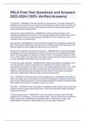 PALS Post Test Questions and Answers 2023-2024 &lpar;100&percnt; Verified Answers&rpar;
