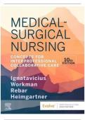 TESTBANK MEDICAL SURGICAL NURSING 10TH EDITION IGNATAVICIUS WORKMAN (ALL CHAPTERS AVAILABLE )100% GUARANTEED SUCCESS