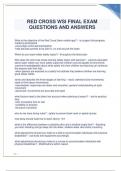 RED CROSS WSI FINAL EXAM QUESTIONS AND ANSWERS GRADED A+