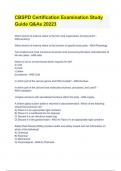 CBSPD Certification Examination Study Guide Q&As 20223