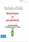 Mechanics of Solids, Mechanical Properties and Axially Loaded Members