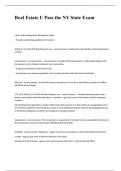 Real Estate U Pass the NY State Exam 2023 with 100&percnt; correct answers