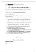 PHI 105 Topic 4 Assignment Persuasive Essay Outline Worksheet Grand Canyon
