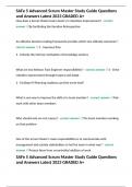 SAFe 5 Advanced Scrum Master Study Guide Questions and Answers Latest 2023 GRADED A&plus;