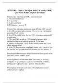 MMG 141 - Exam 1 Michigan State University (MSU) Questions With Complete Solutions