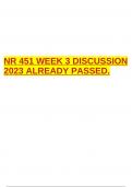 NR 451 WEEK 3 DISCUSSION 2023 ALREADY PASSED.
