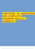 C268 EXAM 70+ QUESTIONS AND COMPLETE ANSWERS 2023 ALL CORRECT!!!