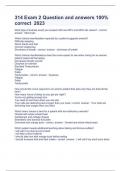 314 Exam 2 Question and answers 100&percnt; correct  2023