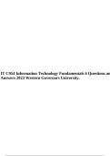 IT C954 Information Technology Fundamentals 6 Questions and Answers 2023 Western Governors University.