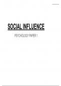 Social influence notes for AQA A-Level psych + an exam q