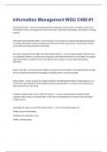 Information Management WGU C468 &num;1 exam 2023 with 100&percnt; correct answers