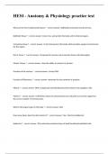 HESI - Anatomy & Physiology practice test exam 2023 with 100&percnt; correct answers