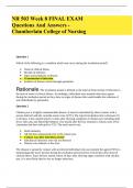 NR 503 Week 8 FINAL EXAM Questions And Answers - Chamberlain College of Nursing