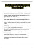 HUMAN PHYSIOLOGY 16TH EDITION EXAM QUESTIONS WITH COMPLETE SOLUTION &commat; 2023