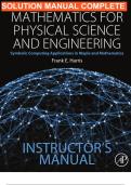 Instructor&rsquo;s Manual Mathematics for Physical Science and Engineering&colon; Symbolic Computing Applications in Maple and Mathematica  Frank E&period; Harris &vert;COMPLETE 