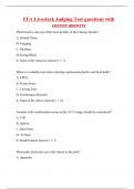 FFA Livestock Judging Test questions with correct answers