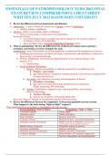 NURS 2063/NURS 2063 ESSENTIALS OF PATHOPHYSIOLOGY 2023/2024 LATEST FINAL EXAMS | 600 QUESTIONS AND CORRECT ANSWERS ALREADY GRADED A+ RASMUSSEN UNIVERSITY