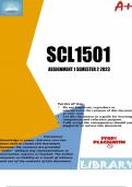SCL1501 Assignment 1 &lpar;COMPLETE ANSWERS&rpar; Semester 2 2023 &lpar;815403&rpar; - DUE 18 August 2023