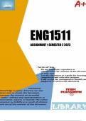 ENG1511 Assignment 1 (COMPLETE ANSWERS) Semester 2 2023  - DUE 1 August 2023