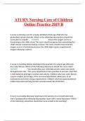 ATI RN Nursing Care of Children Online Proctored 2019 B