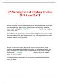 ATI RN Nursing Care of Children Practice 2019 A and B REVIEWED 2023&sol;2024