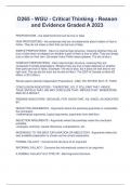D265 - WGU - Critical Thinking - Reason and Evidence Graded A 2023