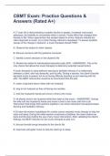 CBMT Exam&colon; Practice Questions & Answers &lpar;Rated A&plus;&rpar;