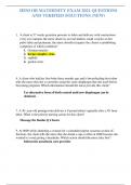 HESI OB MATERNITY EXAM 2021 QUESTIONS  AND VERIFIED SOLUTIONS (NEW)