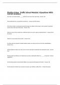 Florida 4 Hour  Traffic School Module 3 Questions With Correct Answers 