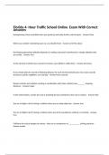 Florida 4- Hour Traffic School Online  Exam With Correct  Answers