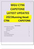 WGU C796 CAPSTONE LATEST UPDATES  2023Running Head:  C796 CAPSTONE