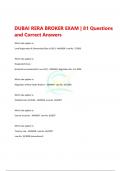 DUBAI RERA BROKER EXAM | 81 Questions and Correct Answers.