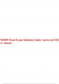 NR509 Final Exam Solution Guide Answered 2022 A+ Rated.