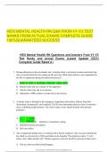 HESI MENTAL HEALTH RN Q&A FROM V1-V3 TEST  BANKS FROM ACTUAL EXAMS COMPLETE GUIDE 100%GUARANTEED SUCCESS 