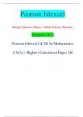 Pearson Edexcel Merged Question Paper + Mark Scheme (Results) Summer 2022 Pearson Edexcel GCSE In Mathematics  (1MA1) Higher (Calculator) Paper 2H *P66303A0120*