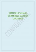 IRM1501 Portfolio EXAM 2023 LATEST UPDATES